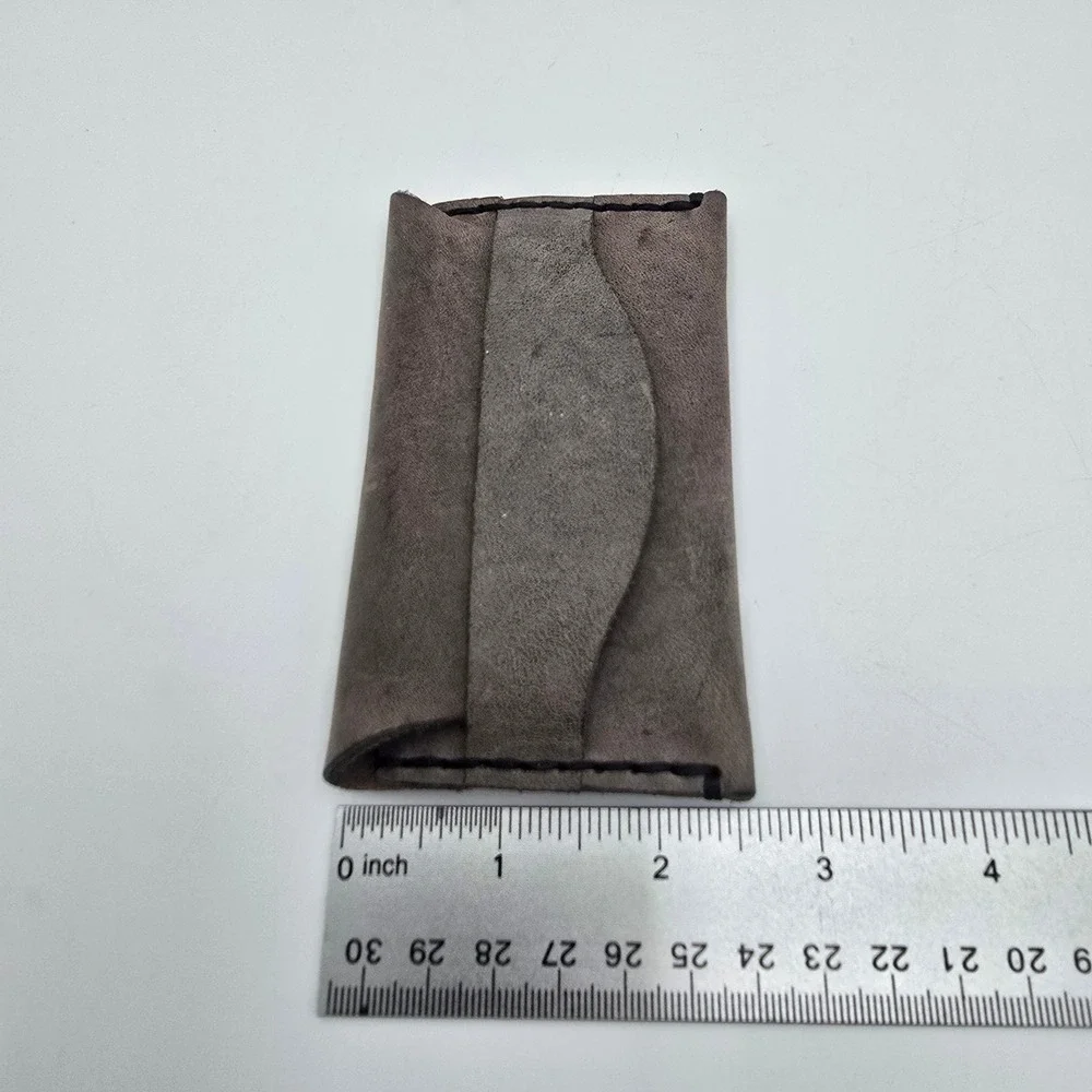 Eleven 10 Leathers Handmade‎ Distressed Brown Leather Card Holder Wallet